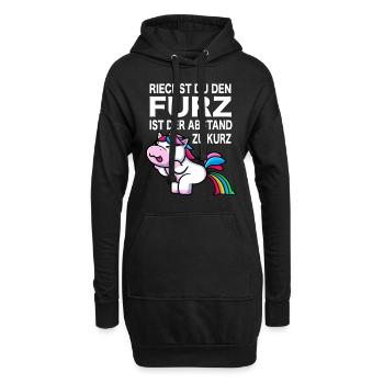 Einhorn Furz furzen Meme pupsen Einhorn Spaß Gag - Hoodie-Kleid - Schwarz - Vorne