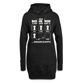 Bichon Frise Hundetricks gelockter Schoßhund - Hoodie-Kleid - Schwarz - Vorne
