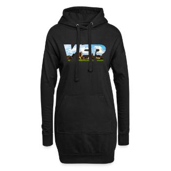 VERDEN, la ville équestre sur le panorama de la ville d'Aller - Sweat-shirt à capuche long Femme - noir - Devant