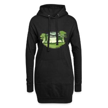Jagd Elch Hirsch Schweden Skandinavien Geschenk - Hoodie-Kleid - Schwarz - Vorne