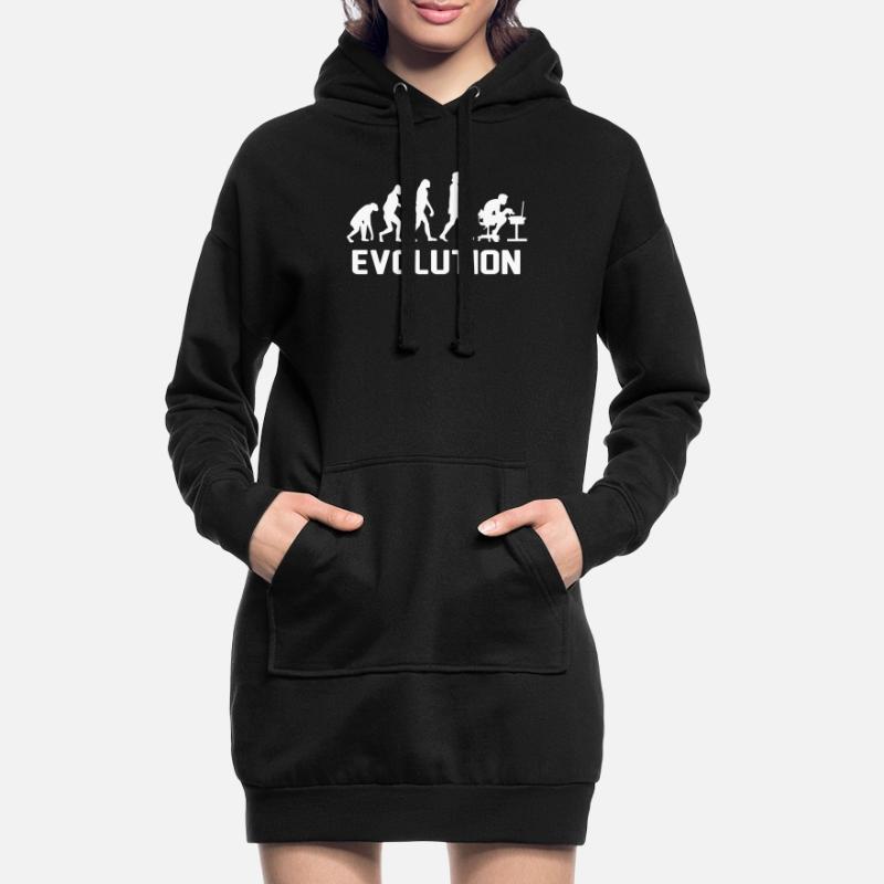Computer PC Evolution Informatiker Programmierer Hoodie-Kleid