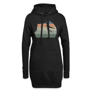 Grimpeur vintage escalade alpiniste boulderer - Sweat-shirt à capuche long Femme - noir - Devant
