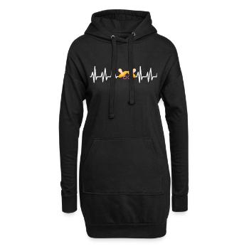 Jumeaux baby bump frère ou sœur amour naissance papa - Sweat-shirt à capuche long Femme - noir - Devant