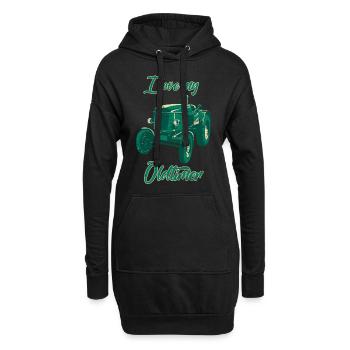 J'adore mon tracteur vintage - Sweat-shirt à capuche long Femme - noir - Devant