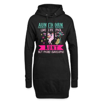 Unicorn unicorn rainbow glitter aunt gift - Hoodie Dress - black - Front