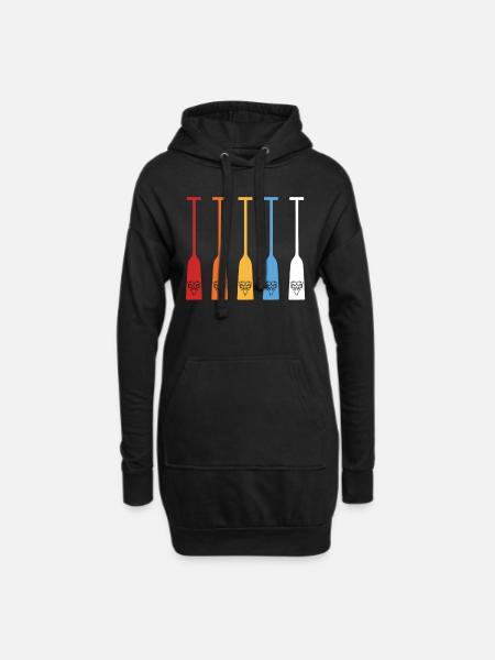 Dragon boat paddle retro - Hoodie Dress - black