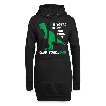 Dinosaurier T-Rex Witz Dino Meme Spaß Gag - Hoodie-Kleid - Schwarz - Vorne