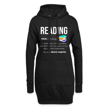 Buch - Hoodie-Kleid - Schwarz - Vorne