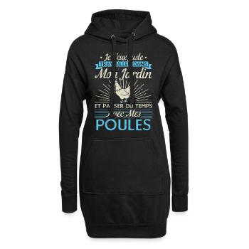 Papy Poule - Jardinage Cadeaux - Sweat-shirt à capuche long Femme - noir - Devant