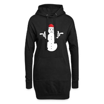 Schneemann Jeezy Snowman Weihnachtsmütze Geschenk - Hoodie-Kleid - Schwarz - Vorne