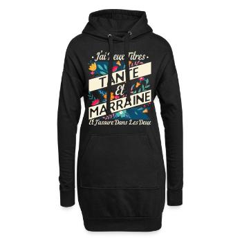 Marraine Tante Cadeau Humour - Sweat-shirt à capuche long Femme - noir - Devant