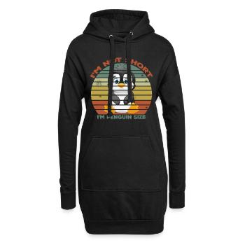 Ich bin nicht kurz, ich bin Pinguin Größe süße Pinguin Liebhaber - Hoodie-Kleid - Schwarz - Vorne