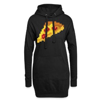 Déguisement rétro 8 bits de Pizza Pixel 80 - Sweat-shirt à capuche long Femme - noir - Devant