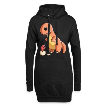 Dinosaurier Dino Kinder Dinosaurier Kleidung - Hoodie-Kleid - Schwarz - Vorne