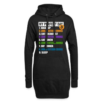 My Perfect Day Bitcoin - Programme quotidien de crypto-monnaie - Sweat-shirt à capuche long Femme - noir - Devant