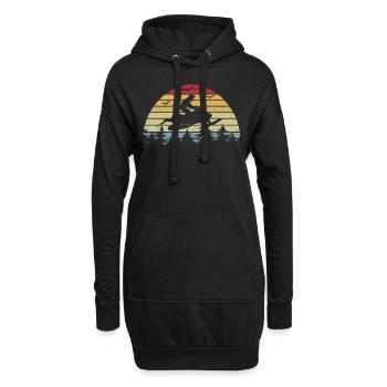 Motoneige Retro Skidoo - Sweat-shirt à capuche long Femme - noir - Devant