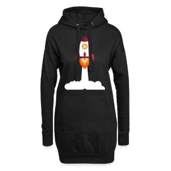 Bitcoin Rocket - Bitcoins de crypto-monnaie - Sweat-shirt à capuche long Femme - noir - Devant