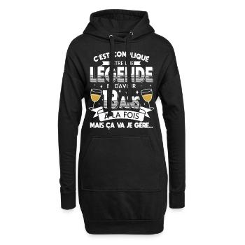 Anniversaire 18 ans Cadeau Anniv Humour Fille - Sweat-shirt à capuche long Femme - noir - Devant