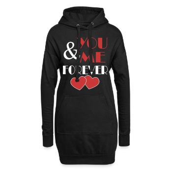 You & me forever Valentinstag Geschenk - Hoodie-Kleid - Schwarz - Vorne