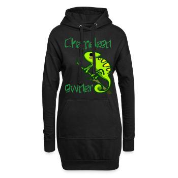 propriétaire de caméléon - Sweat-shirt à capuche long Femme - noir - Devant