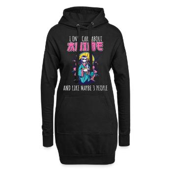 Anime Fan manga Otaku I only care about anime and - Hoodie-Kleid - Schwarz - Vorne