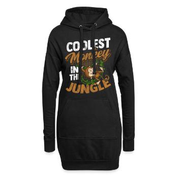 Affe Gorilla Primat Monkey Primat Tier Lackaffe - Hoodie-Kleid - Schwarz - Vorne