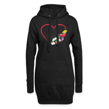 Buch Lesen Literatur Books Heart - Hoodie-Kleid - Schwarz - Vorne