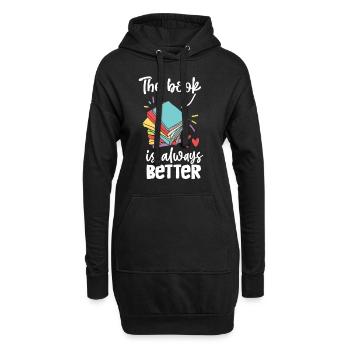 Buch Lesen Literatur The Book Is Always Better - Hoodie-Kleid - Schwarz - Vorne
