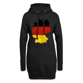 Cadeau de drapeau de la carte de l'Allemagne - Sweat-shirt à capuche long Femme - noir - Devant