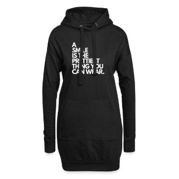 Un sourire est la plus jolie chose que vous puissiez porter. - Sweat-shirt à capuche long Femme - noir - Devant
