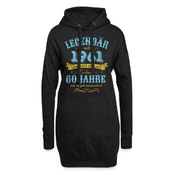 60. Geburtstag 60 Jahre 1961 Legendär - Hoodie-Kleid - Schwarz - Vorne