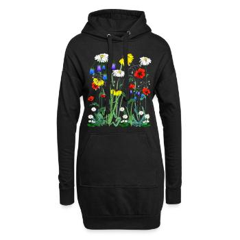 Fleur fleur sauvage pré prairie sauvage - Sweat-shirt à capuche long Femme - noir - Devant