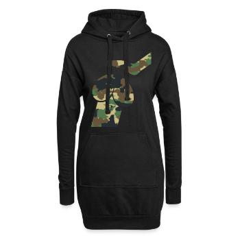 Dirty Mind Dog Dick - Pénis de camouflage - Sweat-shirt à capuche long Femme - noir - Devant