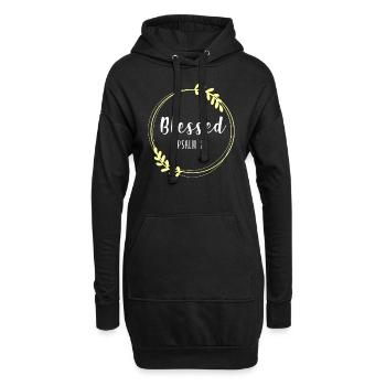 Christlicher Bibelvers Blume Schmetterling - Hoodie-Kleid - Schwarz - Vorne