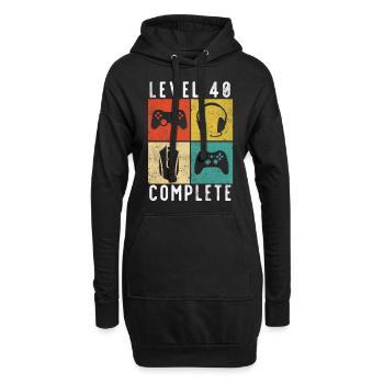 Jeu complet de niveau 40e anniversaire - Sweat-shirt à capuche long Femme - noir - Devant