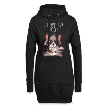 Waschbär Essen Liebhaber Food Traveler I Travel - Hoodie-Kleid - Schwarz - Vorne