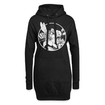 Biene Imker Hummel Zeidler Honig Geschenk Wabe - Hoodie-Kleid - Schwarz - Vorne