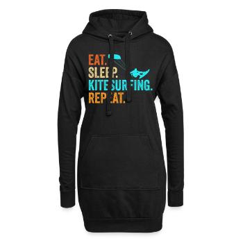 Kitesurfen Surfer Kite Geschenk - Hoodie-Kleid - Schwarz - Vorne