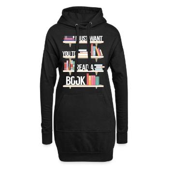 Lire la littérature - Sweat-shirt à capuche long Femme - noir - Devant