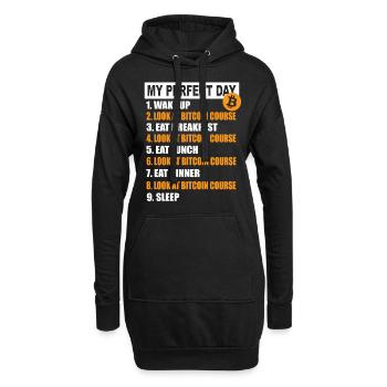 My Perfect Day Bitcoin - crypto-monnaie plan journalier - Sweat-shirt à capuche long Femme - noir - Devant