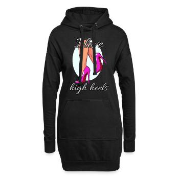 High Heels Pumps Lover Fetisch - Hoodie-Kleid - Schwarz - Vorne