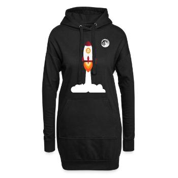 Bitcoin fusée Lune - crypto-monnaie Bitcoins - Sweat-shirt à capuche long Femme - noir - Devant