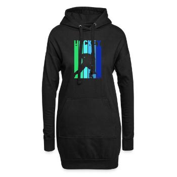 Eishockey Vintage mehrfarbig Eishockeyspieler - Hoodie-Kleid - Schwarz - Vorne