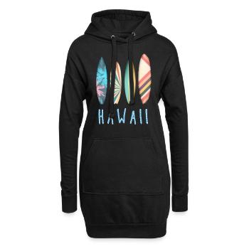 Hawaii Surfing Paradise Surfboards - Hoodie-Kleid - Schwarz - Vorne