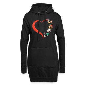 Lire le livre Littérature Books Heart - Sweat-shirt à capuche long Femme - noir - Devant