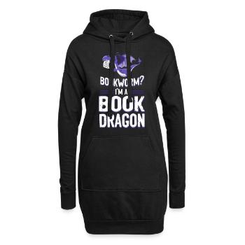 Buch Lesen Literatur Bookworm? I'm A Book Dragon - Hoodie-Kleid - Schwarz - Vorne