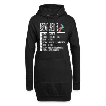 6 Stufen von Ski Fahren Skifahrer Skier Skiurlaub - Hoodie-Kleid - Schwarz - Vorne
