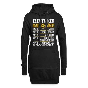 Électricien Salaire horaire - Idée cadeau électricien - Sweat-shirt à capuche long Femme - noir - Devant