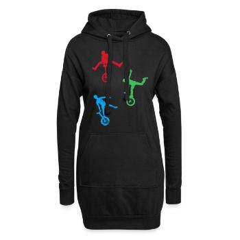 Einrad - Hoodie-Kleid - Schwarz - Vorne