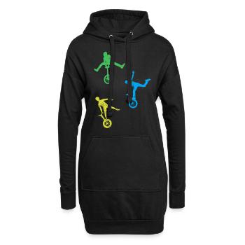 Einrad - Hoodie-Kleid - Schwarz - Vorne